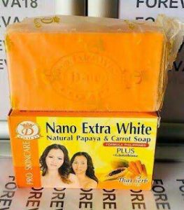 Nano extra white natural papaya and carrot soap
